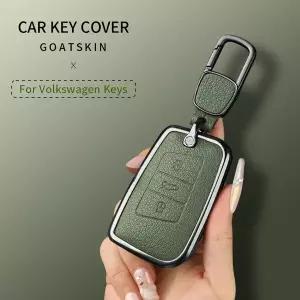 호환  금속 및 가죽 자동차 키 케이스 커버 폭스바겐 파사트 B8 CC 아테온 마고탄 GTE 스코다 파비아 수퍼