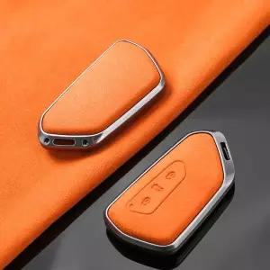 호환  메탈 스웨이드 자동차 리모컨 키 커버 케이스 홀더 쉘 키체인 폭스바겐 VW 신형 골프 8 MK8 테라몬트