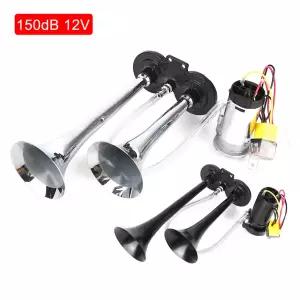 호환  150dB 12V 자동차 경적 릴레이 포함 공기 압축기 자동차용 라우드 스피커 듀얼 보트 트럭용 경적