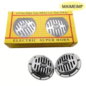 호환  12V 자동차 경보 경적 크롬 범용 스쿠터 초강력 경적 전기 방수 트럭 스피커 경고음 신호