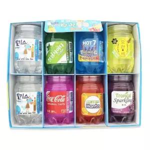 플유 팝핑소다 탄산음료 슬라임 1박스 8개입 투명 스트레스해소 P.V