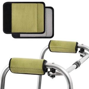 실라이데시 유니버설 워커 핸드 그립 패딩 커버 휠체어 롤레이터 목발 손잡이 패드 2팩(녹색)용 미끄럼 방지 쿠션