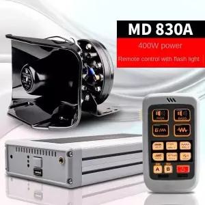 호환  자동차 사이렌 리모컨 메가폰 사이렌 사이렌 MD830 고출력 경적 열기 200W 400W 스피커 시스템 원격