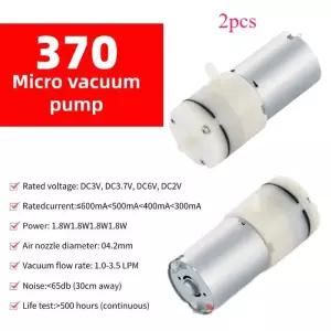 다이아프램펌프 물펌프 2개입 370 마이크로 진공 펌프 DC 3V 6V 12V 미니 에어 유축기용 블랙헤드 제거기