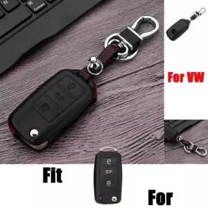 호환  폭스바겐 골프 제타 파사트 티구안 CC 비틀용 A 천연 가죽 자동차 키 케이스 커버