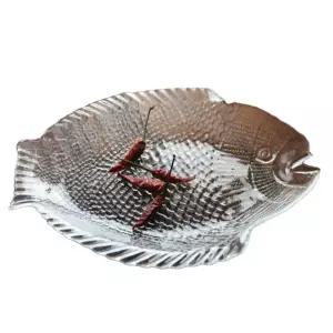 물고기접시 귀여운 플레이팅 강화 1p 생선 투명 유리 소형 일반접시