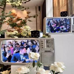 브라운관 티비 텔레비전 tv 카메라 클래식 레트로 재생가능 휴대용 앤틱 빈티지 흑백 장식