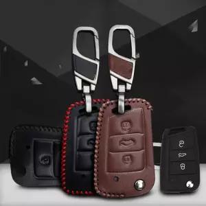 호환  폭스바겐 골프 7 MK7용 A 가죽 자동차 리모컨 키 케이스 커버 홀더