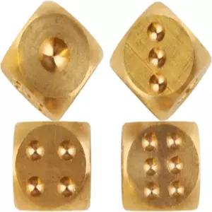 Yukfdcnb 4Pcs 구리 금 주사위 세트 레트로 스타일 0.58인치 스몰 메탈 포커 마작 파티 게임 그레이트 투