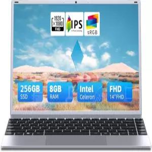 블루잉 노트북 컴퓨터 8GB RAM SSD 펜티엄 쿼드코어 프로세서 최대 2.64GHz 14인치 1080P FHD IPS Wi-Fi 5