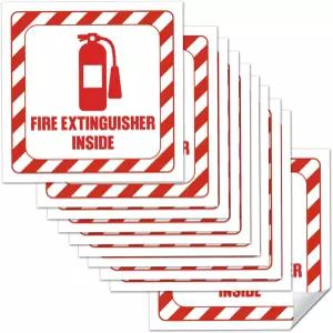 10개의 소화기 내부 표지판 스티커 트럭 캐비닛 또는 장비용 비닐 안전 2.75인치 x 자체 방수 및 자외선