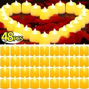 LED초 불꽃 LED 촛불 크리스마스 파티 테이블 램프 하트 전자 배터리 Tealight 148개