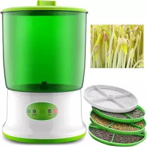 SEVEEZ 씨앗 스프라우터 콩나물 재배 기계 PTC 가열 360 스프링클러가 장착된 제조기 키트 대용량 시리얼