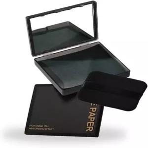 얼굴용 신소라 오일 블로팅 페이퍼 미러 앤 퍼프가 포함된 100매의 흡수 린넨 섬유 샤인 컨트롤 시트 지성