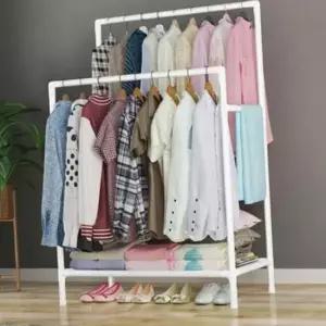 [생활] 룸 튼튼한 스탠드 2단 선반형 공간활용 드레스 행거 조립식