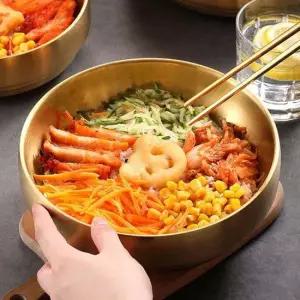 딜리키친 이중스텐 우동그릇 냉면기 라면그릇 (22.5cm) 골드