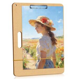 TKOnline 29.8 x 44.9cm(11.8 x 17.7인치) 스케치 드로잉 보드, 튼튼한 클립과 고무 밴드가 있는 아트 보드, 교실, 제도 및 스튜디오 드로잉용 휴대용 아티스트 클립보드 이젤