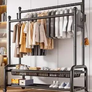 이동식 행거 바퀴달린 스탠드 랙 정리대 옷걸이 심플