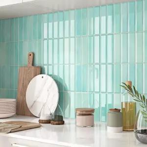 월더풀 라이트 청록색 필 앤 스틱 서브웨이 타일 스티커 셀프 접착 주방 백스플래시 방수 욕실 벽 세탁실