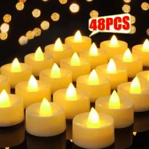 LED초 481x 하트 Led 촛불 배터리 Tealight Flameless 전자 양초 크리스마스 파티 테이블 램프