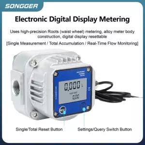 가스계량기 측정기 밀 디지털 루츠 가스 계 LCD 디스플레이 순간 DN15 DN25 LPG 압축가스 산업용 계측기