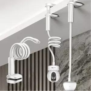 아기방 베이비캠 거치대 무타공 홈캠 펫캠 CCTV 자바라 스탠드 110cm