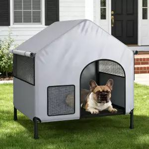 헤비 듀티 38인치 야외 반려견 집 빗물 덮개가 있는 방수 휴대용 텐트 뒷마당 캠핑을 위한 전천후 반려동물