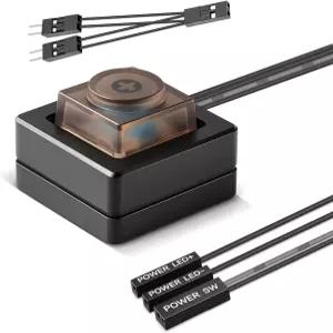 알루미늄 PC 전원 버튼 외장 컴퓨터 데스크탑 및 마더보드용 2M 케이블 자석이 있는 스위치