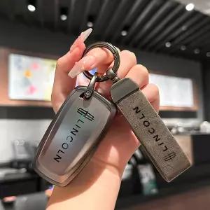 호환  자동차 키 커버 풀 프로텍션 TPU 쉘 키체인 펜던트 링컨 콘티넨탈 MKC MKZ MKX 네비게이터 노틸러스