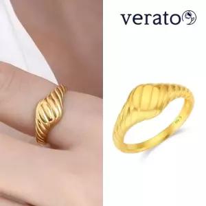 베라토 24K 순금 웨이브 볼륨 서클 한돈 반지 3.75g