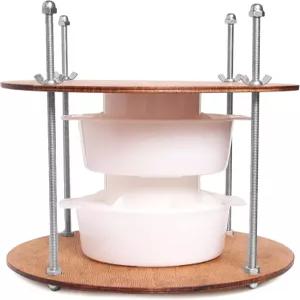 페트리스토르 나무 치즈 프레스 포 제조 용품 직경 11인치 금속 가이드 호두와 팔로워 피스톤이 있는 몰드