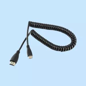 HDMI to Mini-HDMI 변환 젠더 스파이럴 연장 케이블 1M 1미터 나선형 타입 고속 신호 전송 어댑터 케이블