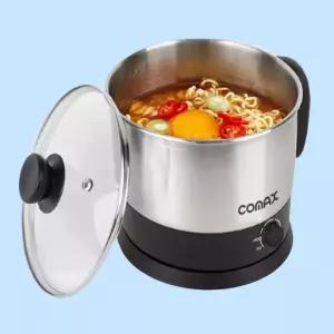 2517 멀티 무선 전기포트 라면포트 전기냄비 1.7L 스테인리스 조리기 멀티쿠커 유리뚜껑 핸들