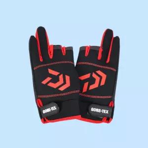 낚시 장갑 레드 핑거리스 방수 미끄럼방지 그립 강화 낚시용 장갑 핑거리스 디자인