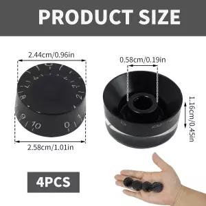 넥스트팔 4개 기타 노브 블랙 일렉트릭 베이스 스피드 볼륨 톤 실용적인 제어 액세서리 LP 스타일 교체