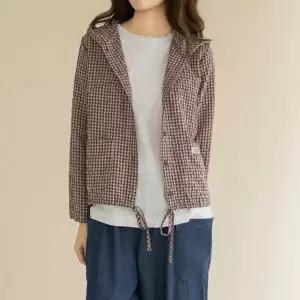 엄마옷 마담4060 셔츠 여성 데일리 [내추럴포엠]체크포켓후드 -YBL2604027-