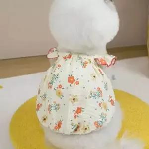 반려견 실내복 플로랄 프릴 티셔츠 애견복 강아지옷 EA 강아지