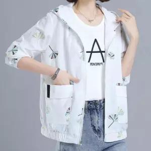 여성용 플라워 후드 바람막이 집업 봄 가을 아우터 재킷 여성 여자봄 간절기 옷 자켓