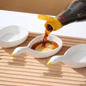 귀여운 주방 모양 흰색 도자기 세라믹 접시 토마토 그릇 간식 오리 소스