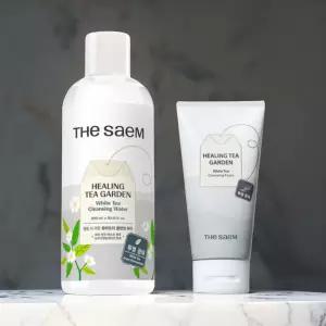 THE SAEM 더샘 힐링 티 가든 화이트티 세트 [클렌징 워터 300ml + 클렌징 폼 150ml]