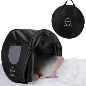 휴식을 취할 수 있는 수면 차단 커튼과 마스크 대안을 위한 DIY 도구맨 대형 암막 침대 텐트 - 캐노피는 야간 근무, 기숙사, 여행에 더 나은 수면을 제공합니다