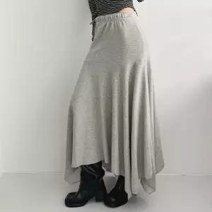 [다잇템] 여자 고무줄 MAXI 사선 언발 후레아 SS 리본 롱스커트