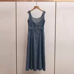 원피스 데님 롱 오피스룩 캐주얼 여름 여자 우산 집 출근룩 벨트 A라인 정장 고급 백리스 SPO마켓2