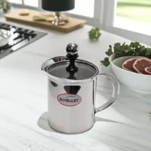 홈아트 더블망 우유거품기 라떼도구 폼메이커 라떼아트도구 우유거품통 유리뚜껑 (800ml)