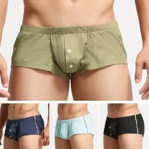 로우웨스트 트렁크팬티 남자 면스판 무지 사각 순면 언더웨어