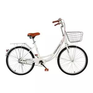 클래식 자전거 여성용 출퇴근 바구니 경량 메탈 입문 진주화이트 시티바이크