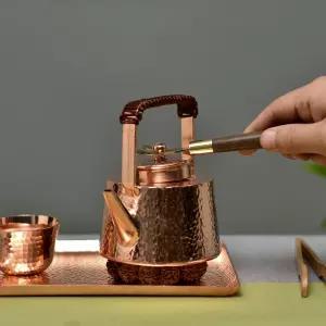 소형 구리 주석 다기 빈티지 커피드립포트 다도 커피 미니 가정용 엔티크 주전자