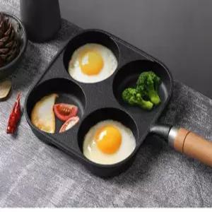 5구 후라이팬 계란 나무손잡이 오믈렛 무쇠 달걀 브런치 팬케익 업소용 부침