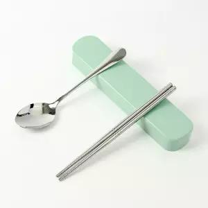 성인용 캠핑수저세트 민트 케이스 2개 수저케이스