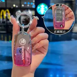 호환  스코다 옥타비아 A5 A7 파비아 슈퍼브 코디악 자동차 키체인 용 부드러운 TPU 자동차 키 커버 케이스